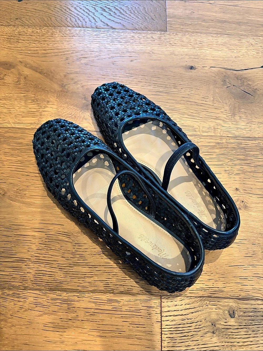 Madewell The Remy Woven Mary Jane Flat Black US 7.5